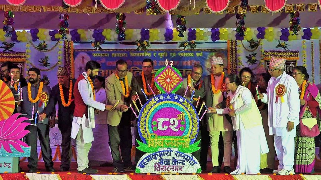 82nd Mahashivratri Celebrations | Helicopter showering flowers & dropping Godly pamphlets.